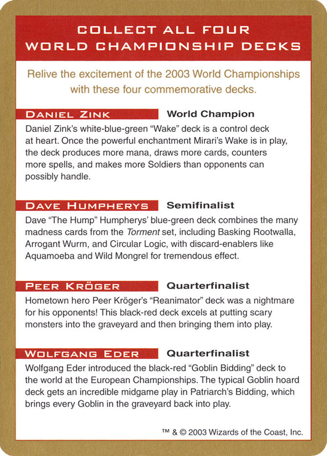 2003 World Championships Ad [World Championship Decks 2003] | Game Grid - Logan