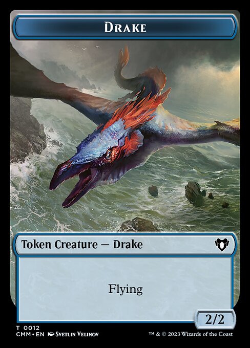 Spirit (0010) // Drake Double-Sided Token [Commander Masters Tokens] | Game Grid - Logan