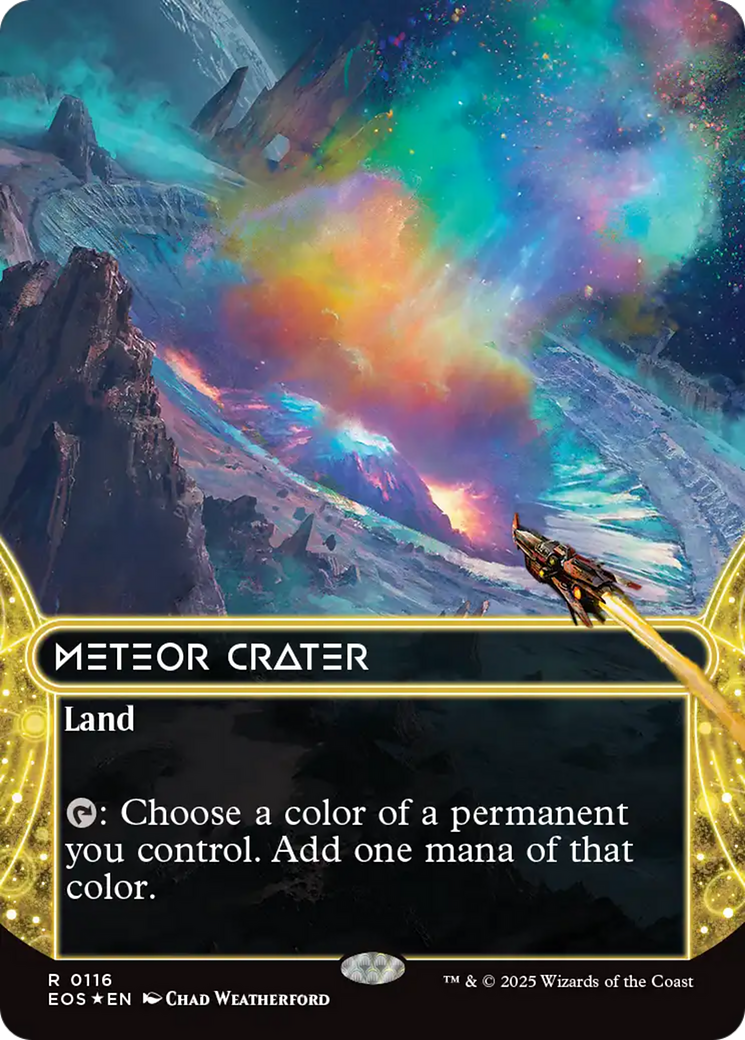 Meteor Crater (0116) (Borderless) (Galaxy Foil) [Edge of Eternities: Stellar Sights] | Game Grid - Logan
