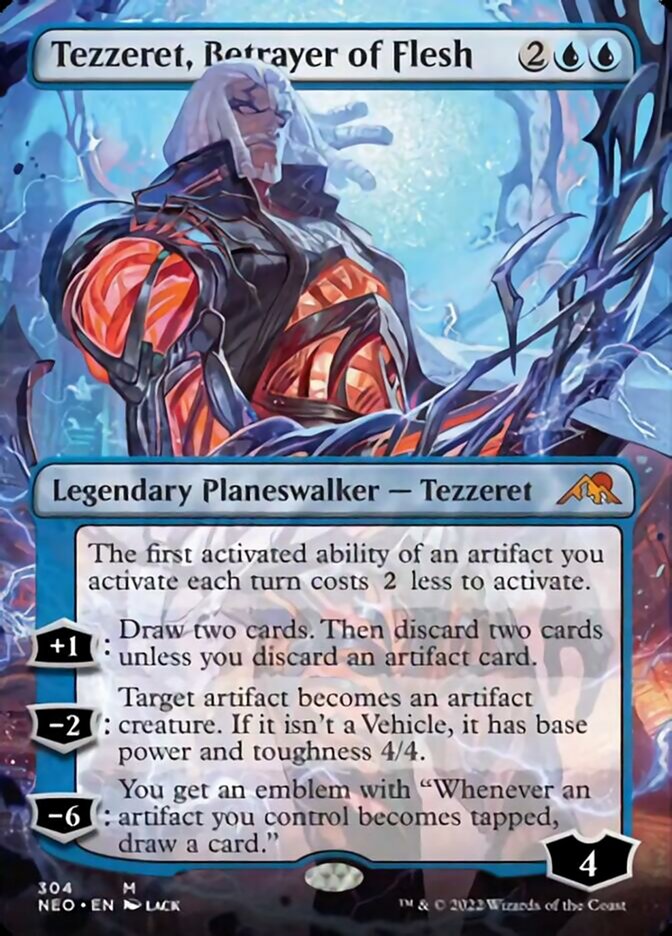 Tezzeret, Betrayer of Flesh (Borderless) [Kamigawa: Neon Dynasty] | Game Grid - Logan