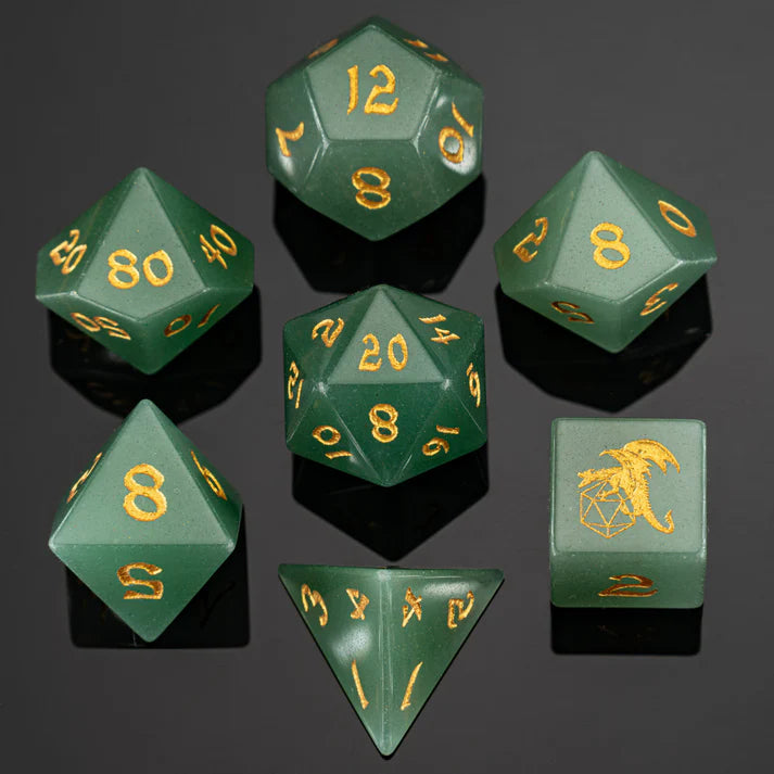Dragon's Horde Gemstone Dice: Green Adventurine | Game Grid - Logan