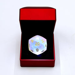 30mm Chonk Luster Cut D20: Frosted Prismatic Crystal | Game Grid - Logan