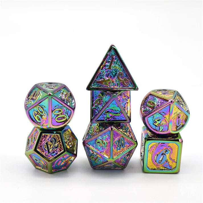 Solid Metal Dragon Dice Set: Chaotic Dragon | Game Grid - Logan