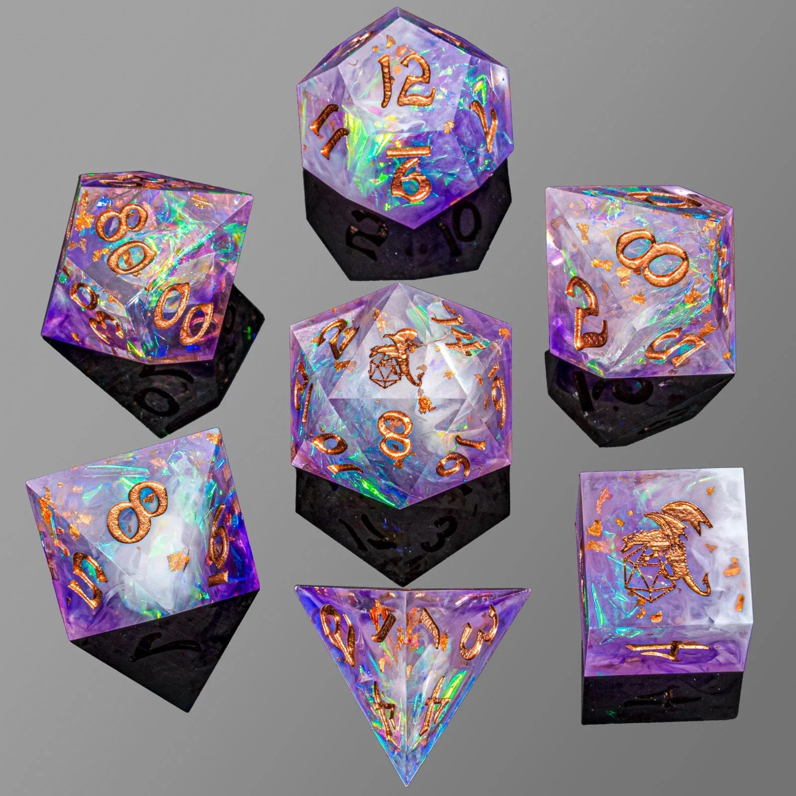 Sharp Edge RPG Dice Set: Arcane Amethyst | Game Grid - Logan