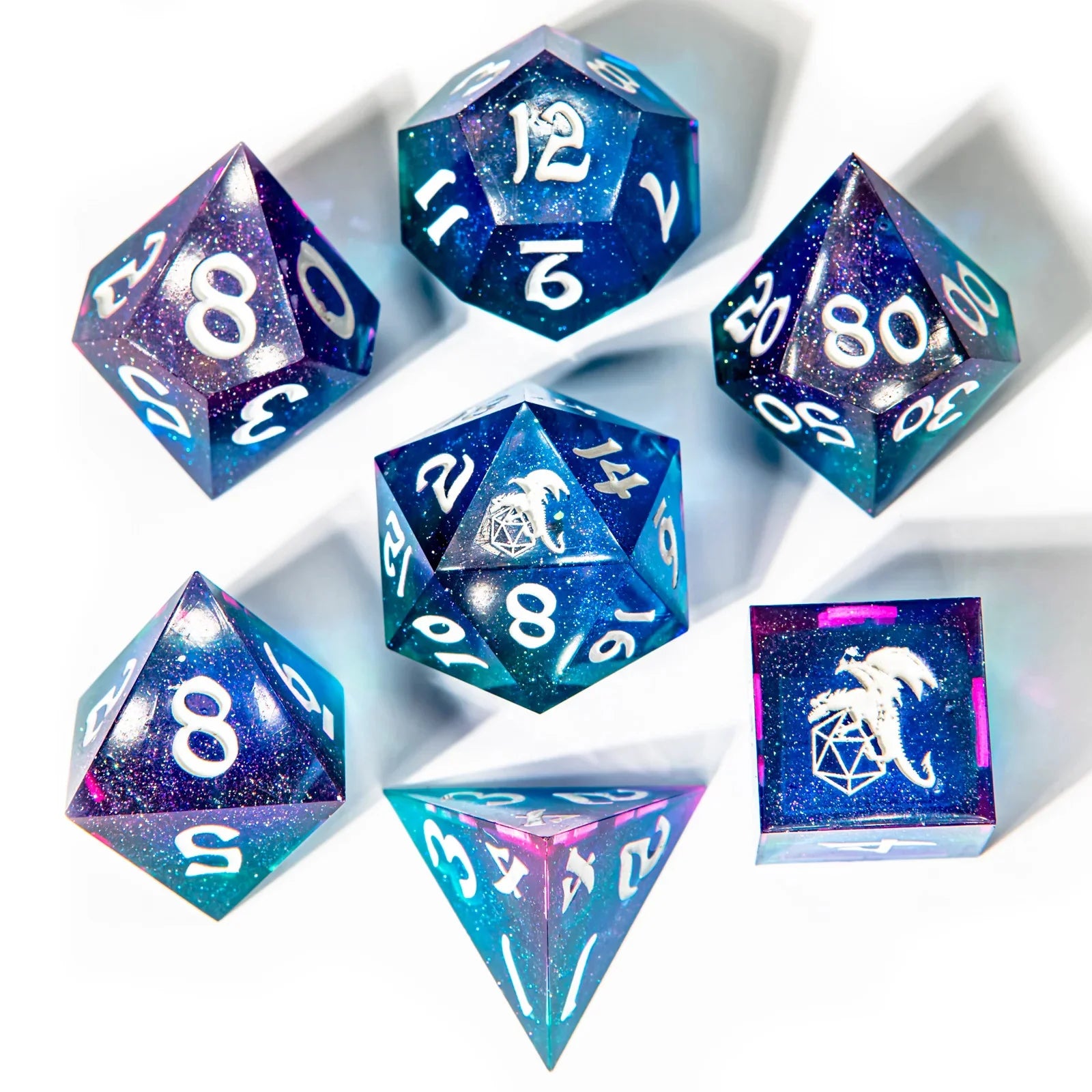 Captured Magic Sharp Edge Resin Dice: Fairy Stone | Game Grid - Logan