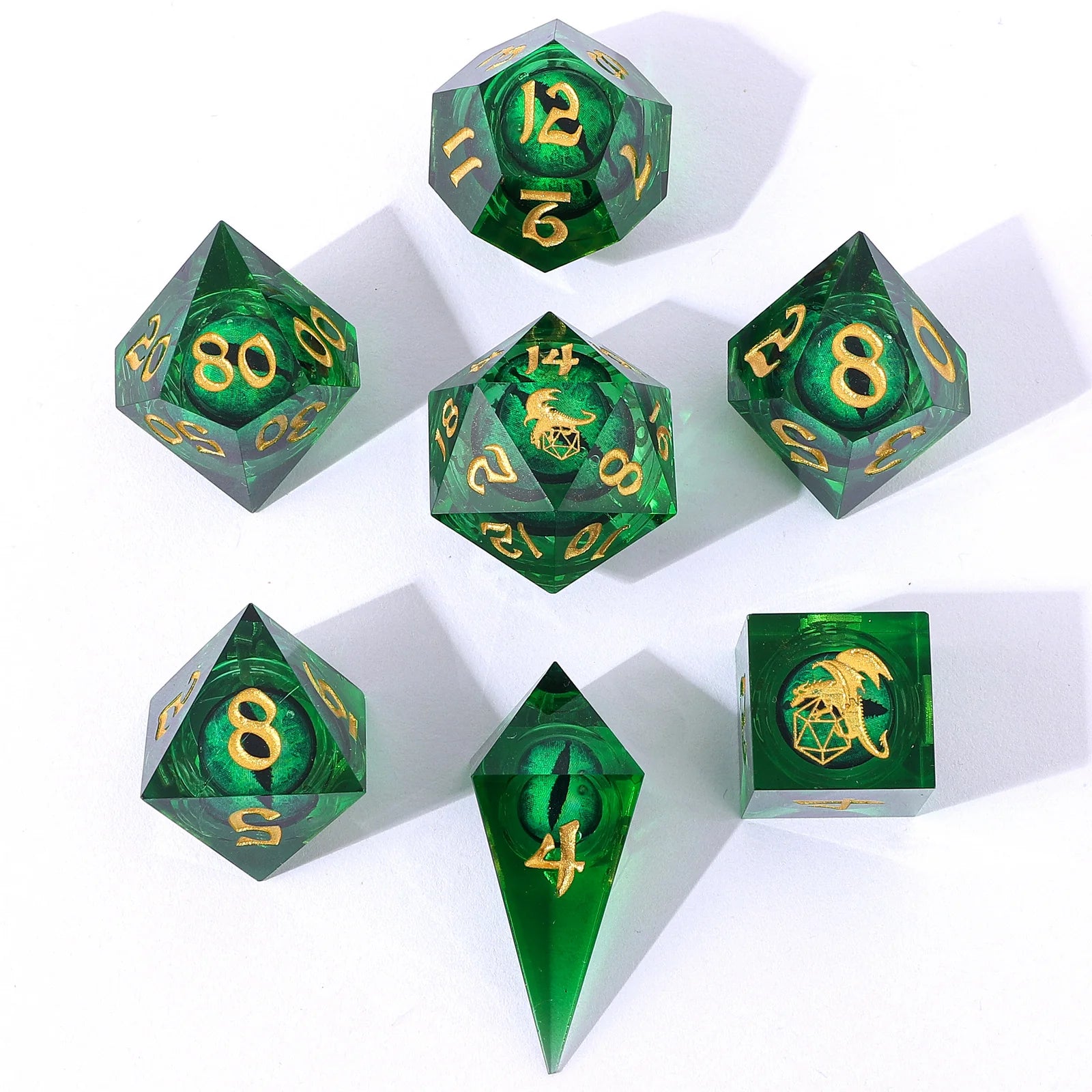 Liquid Core RPG Dice Set: Green Beholder's Gaze | Game Grid - Logan