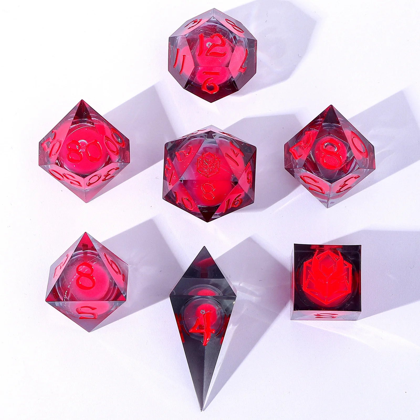Liquid Core RPG Dice Set: Glow-in-the-Dark Red | Game Grid - Logan