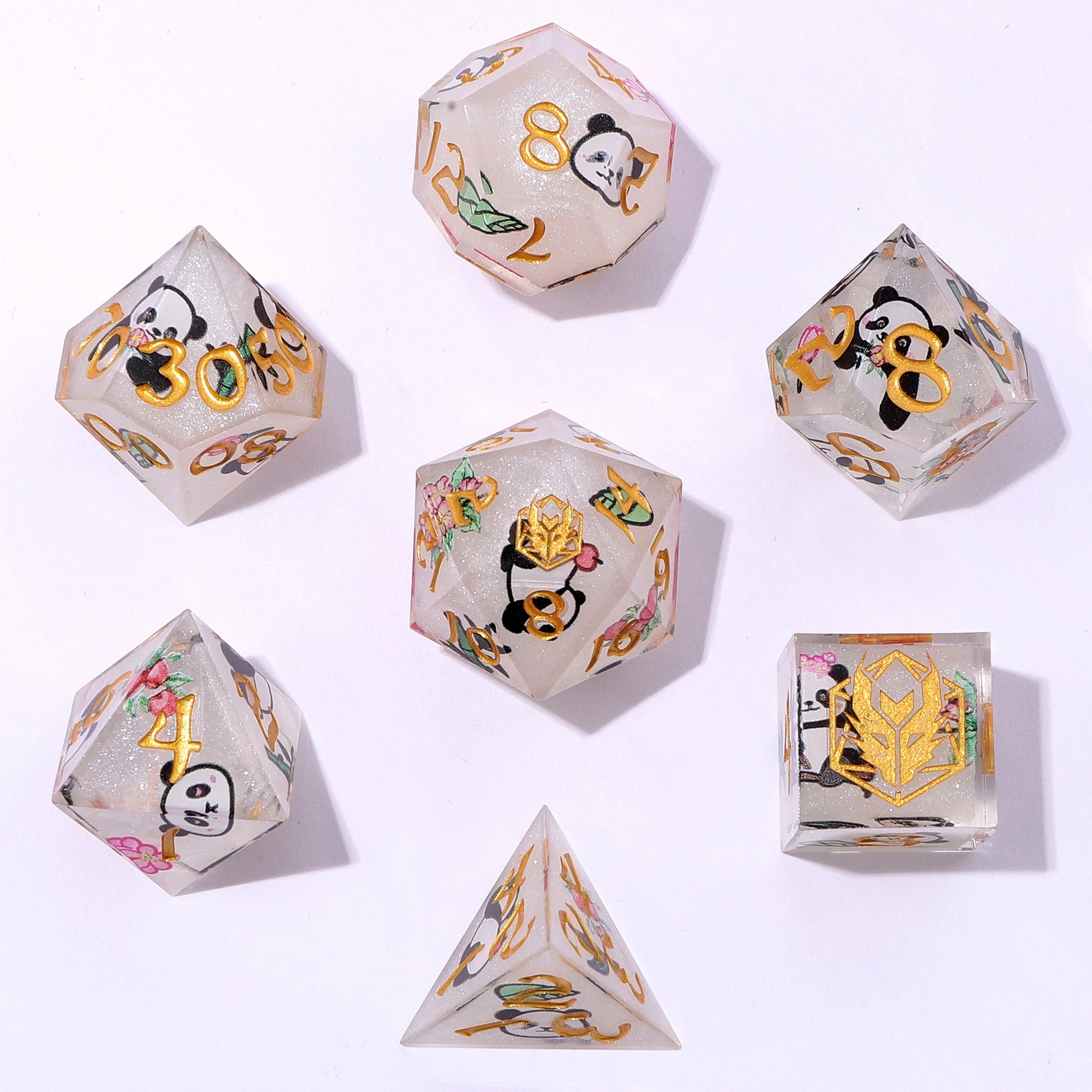 Sharp Edge RPG Dice Set: Pandemonium Silver | Game Grid - Logan