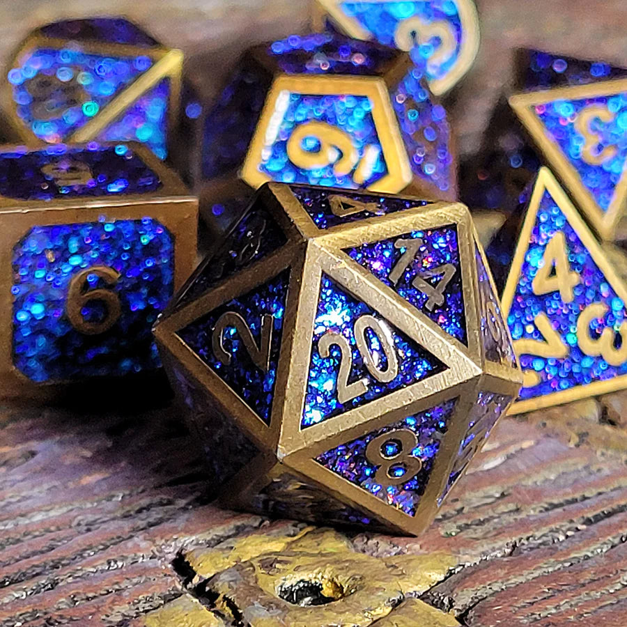 Bardic Blue RPG Metal Dice Set | Game Grid - Logan