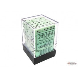 12mm D6 Brick: Opaque - Pastel Green/Black (36) | Game Grid - Logan
