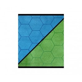 Reversible Megamat 1" Blue Green Hexes | Game Grid - Logan