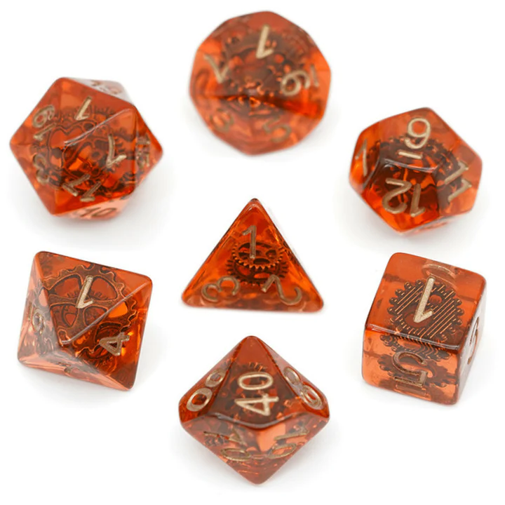 RPG Dice Set: Copper Gears | Game Grid - Logan