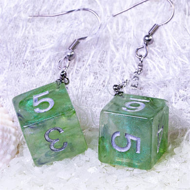 D6 Earring: Green & Purple | Game Grid - Logan