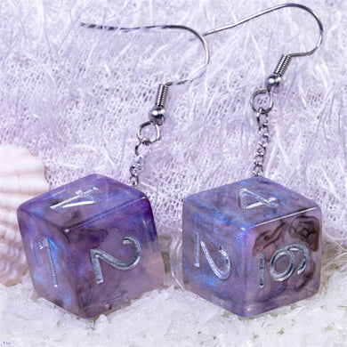 D6 Earring: Purple & Black | Game Grid - Logan