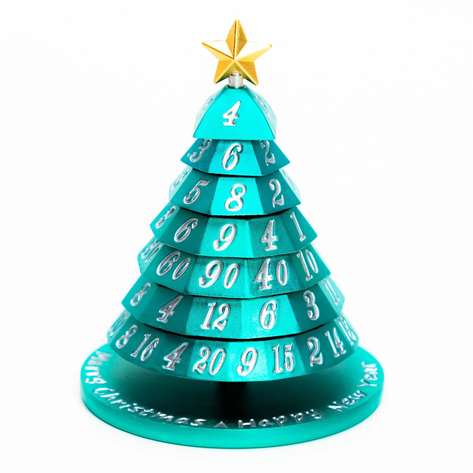 Aluminum Christmas Tree Dice "Set": Cyan | Game Grid - Logan