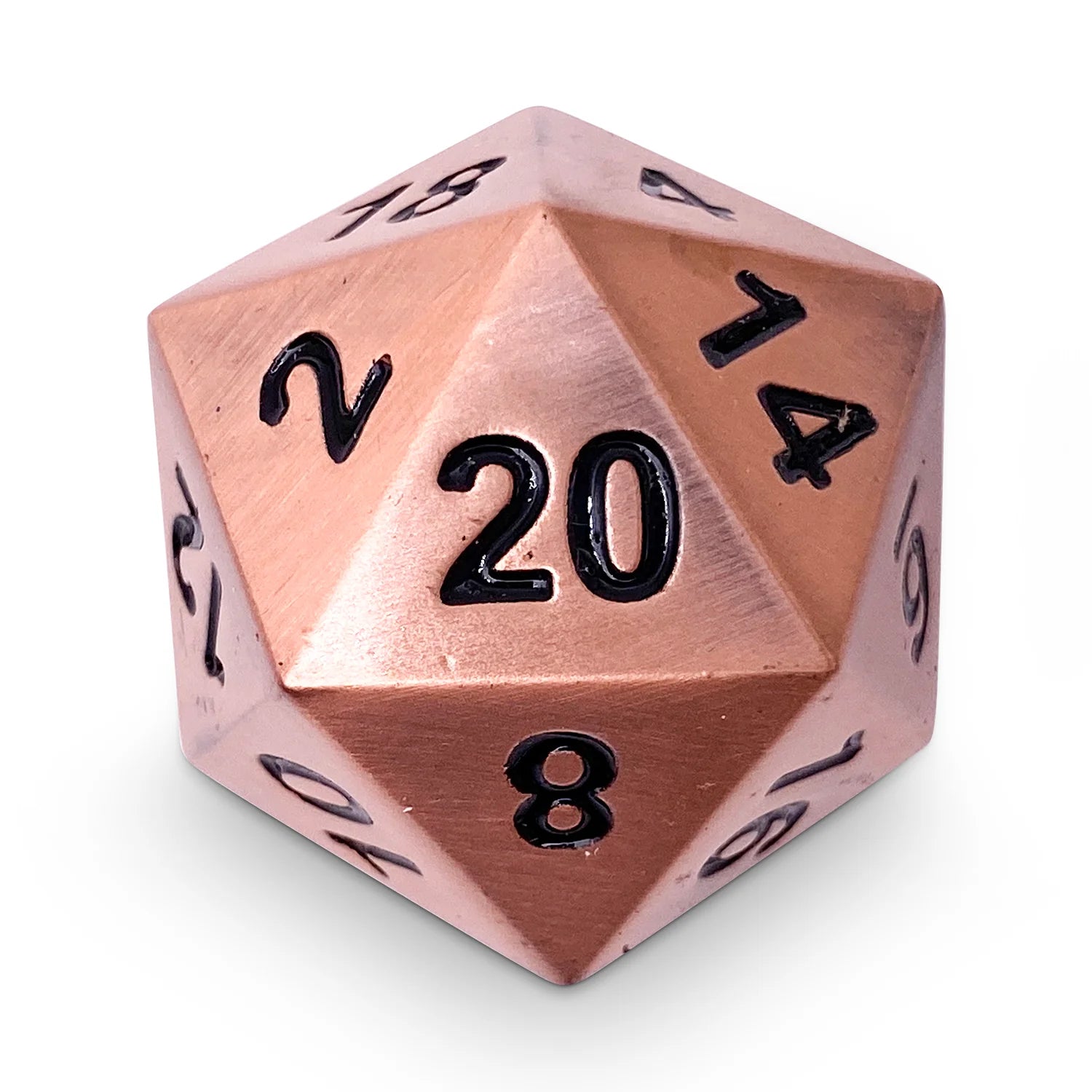 45MM Metal D20 Boulder: Gnomish Copper | Game Grid - Logan