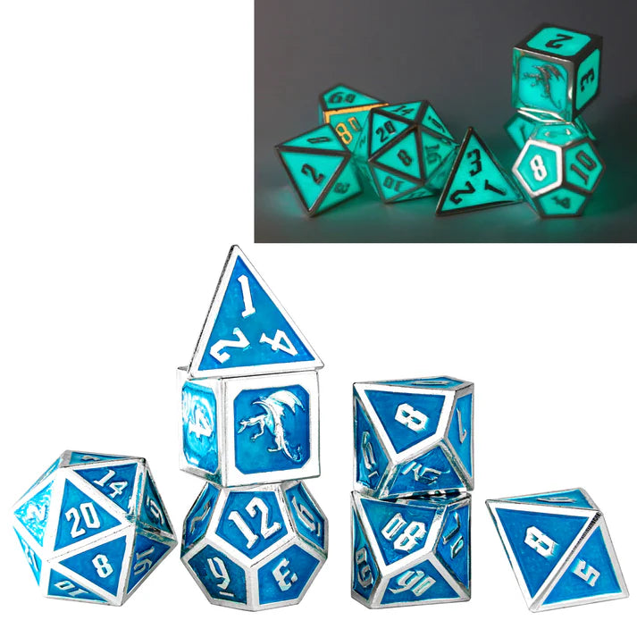 Metal RPG Dice Set: Draconis - Blue | Game Grid - Logan
