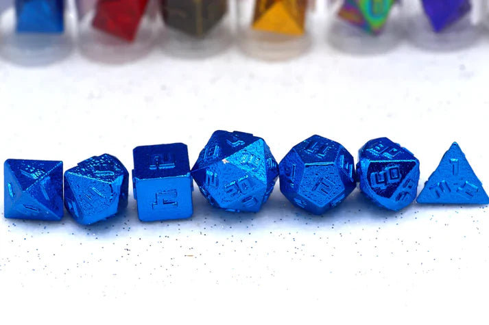 10mm Mini RPG Dice set: Blue | Game Grid - Logan