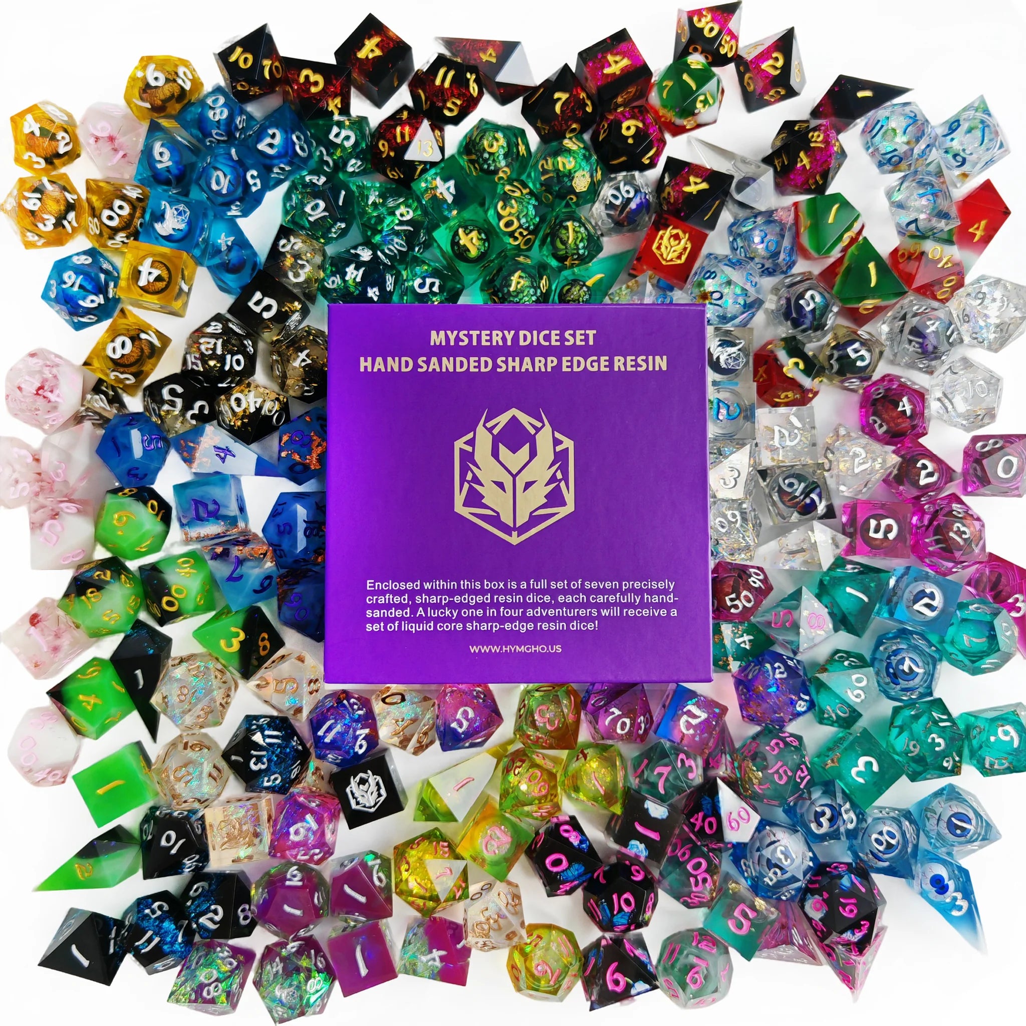 Mystery Sharp Edge Resin Dice Set | Game Grid - Logan