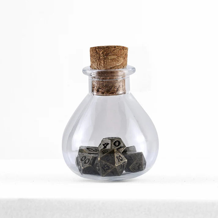 Tiny Dice Set in Potion Bottle-Ancient Bronze | Game Grid - Logan