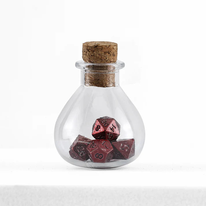 Tiny Dice Set in Potion Bottle-Ancient Red | Game Grid - Logan