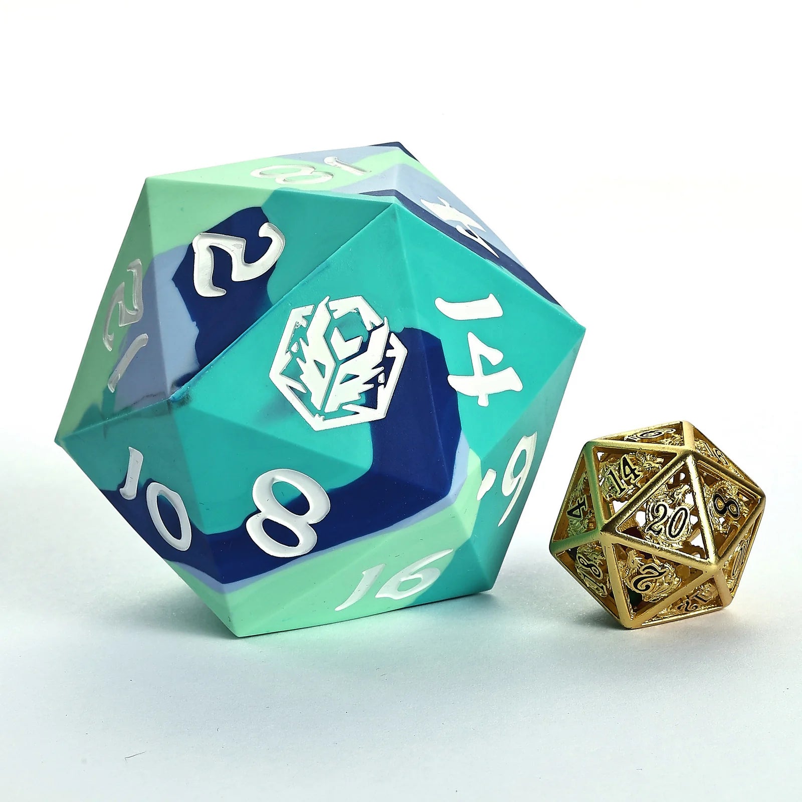 55mm Chonk Rubber D20: Ice Ball | Game Grid - Logan
