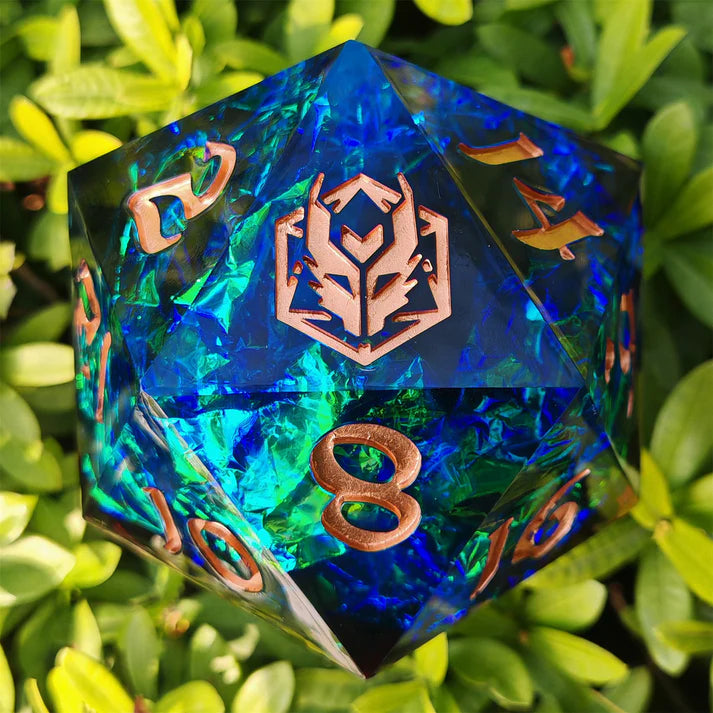 100mm Chonk D20 : Captured Magic - Red/Blue | Game Grid - Logan