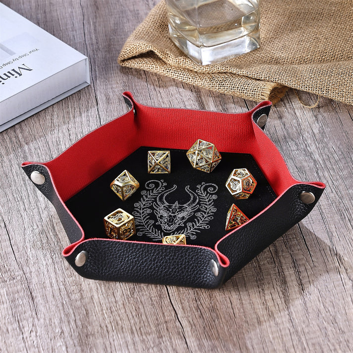 Table Armor Dice Tray With Fine Arts-Dnd Class Dragon Skull | Game Grid - Logan