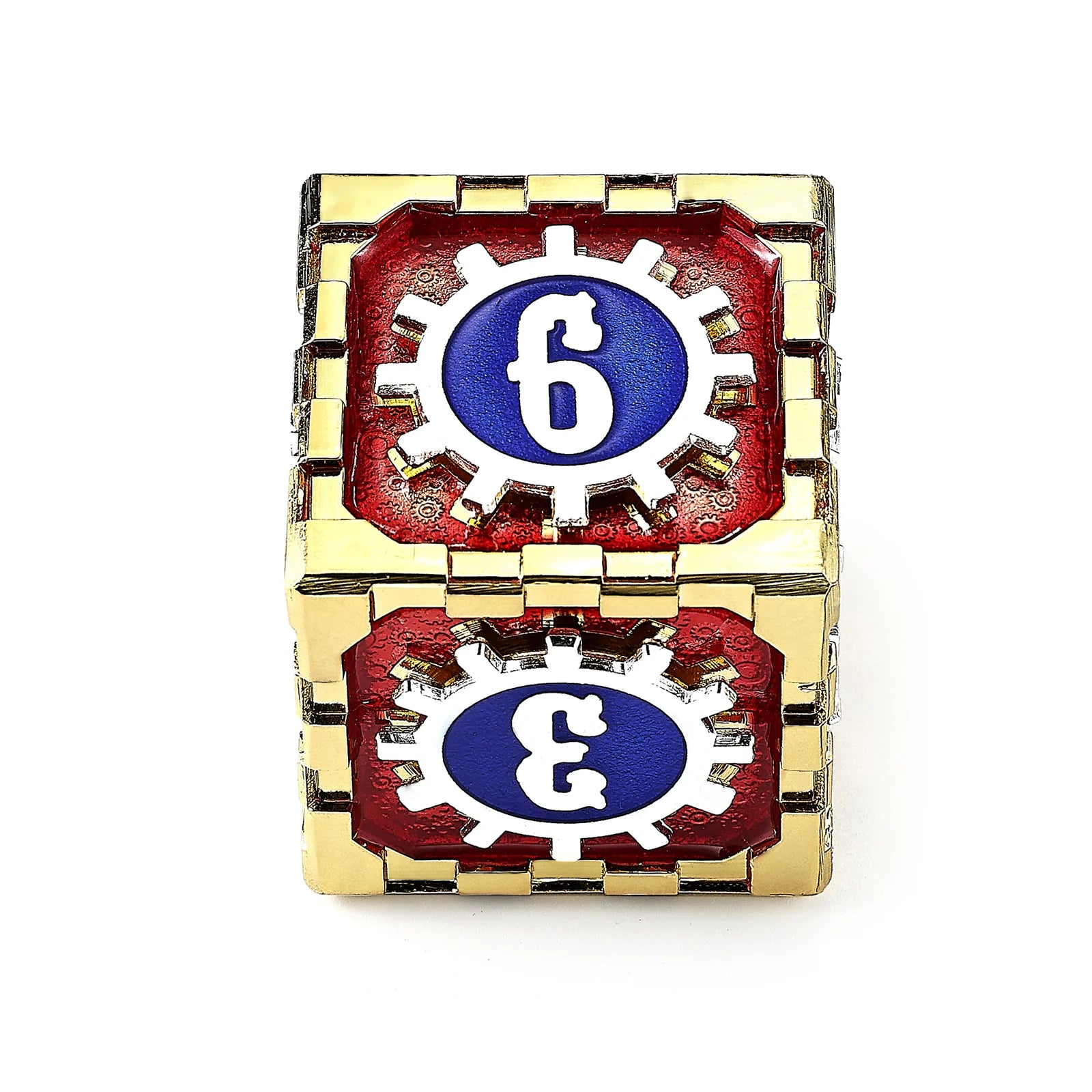 Fidget D6: Casino - Red/Blue/Silver/Blue | Game Grid - Logan