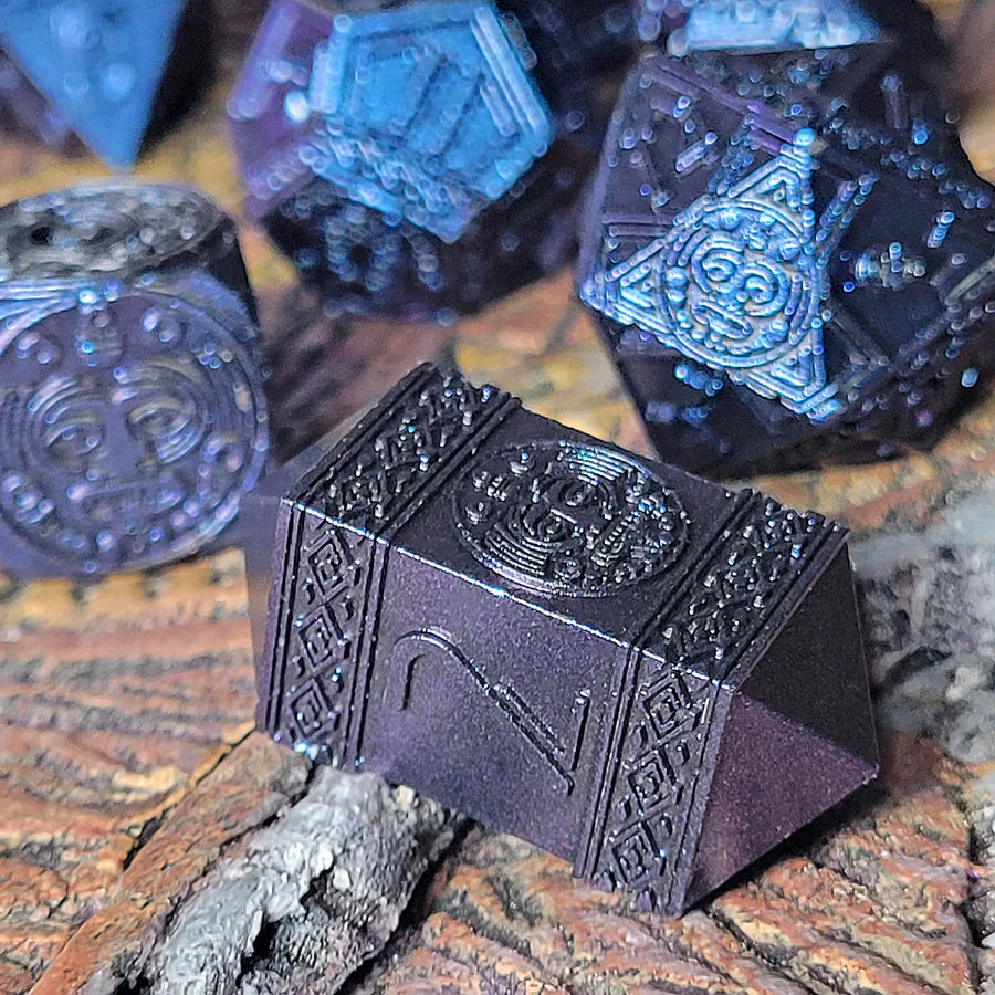 Nahuatl's Chance Blue Metal RPG Dice Set | Game Grid - Logan