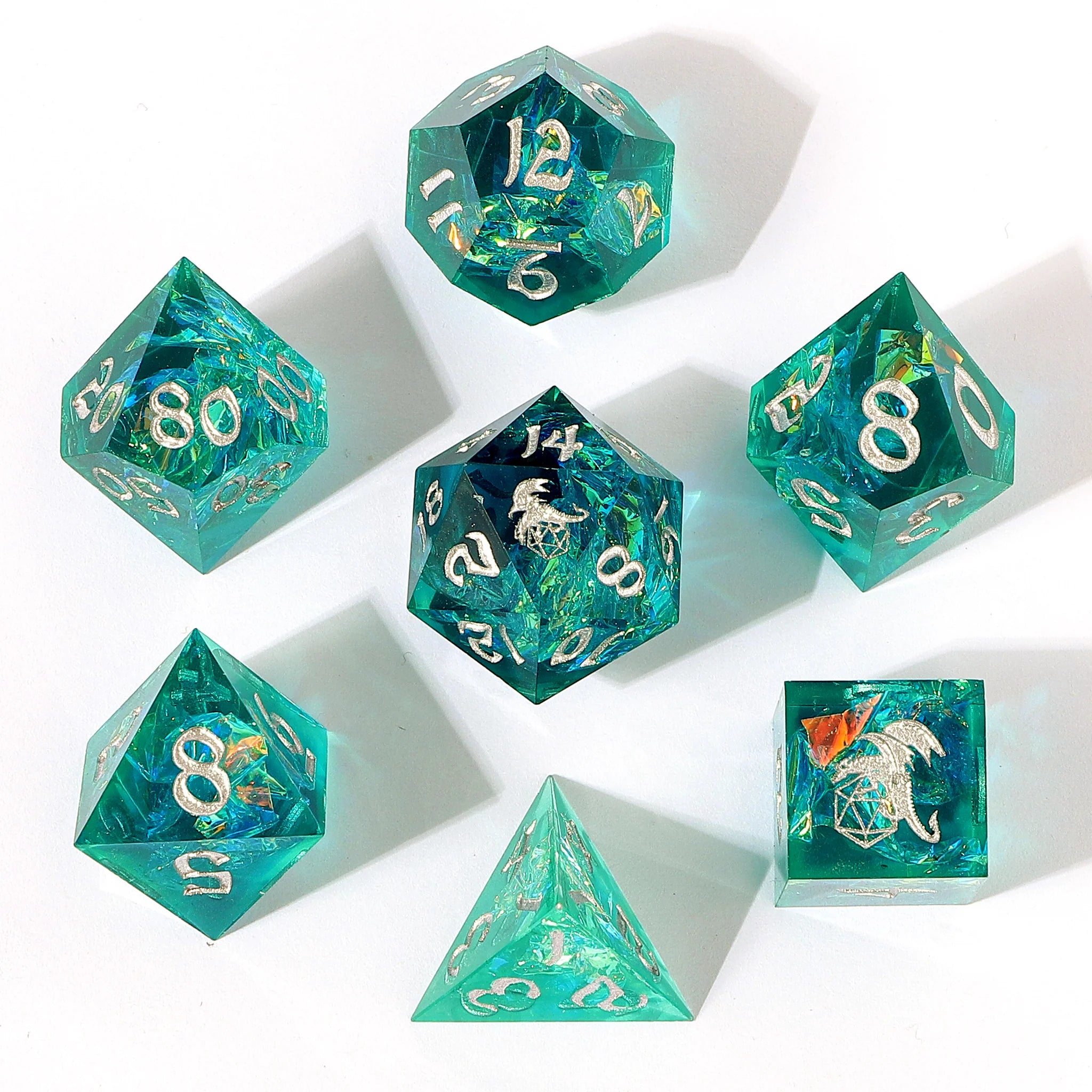 Sharp Edge RPG Dice Set: Teal | Game Grid - Logan