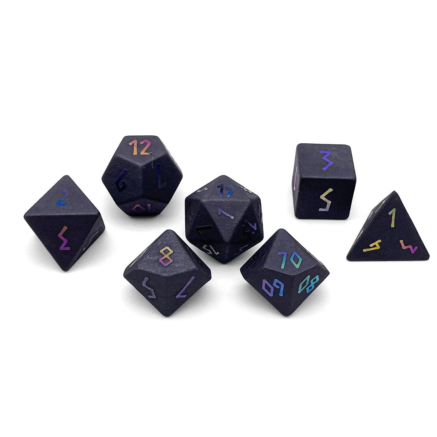 Gemstone Dice: Hematite (Holo Numbers) | Game Grid - Logan