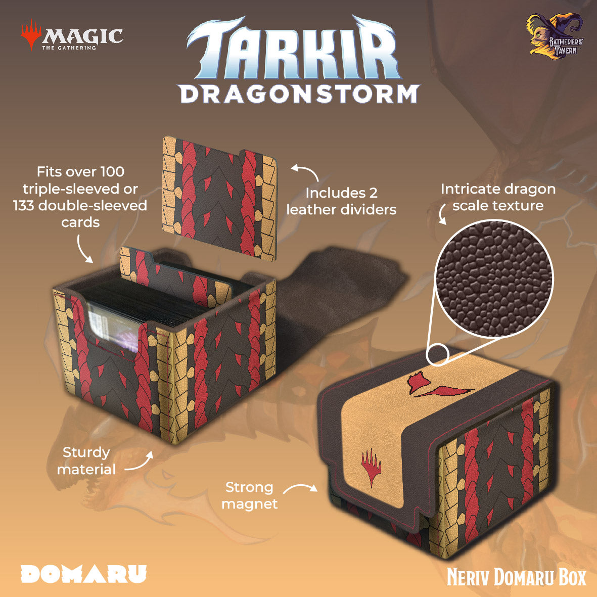 Gatherers' Tavern DOMARU Deck Box: Tarkir Dragonstorm - Neriv (100+) | Game Grid - Logan