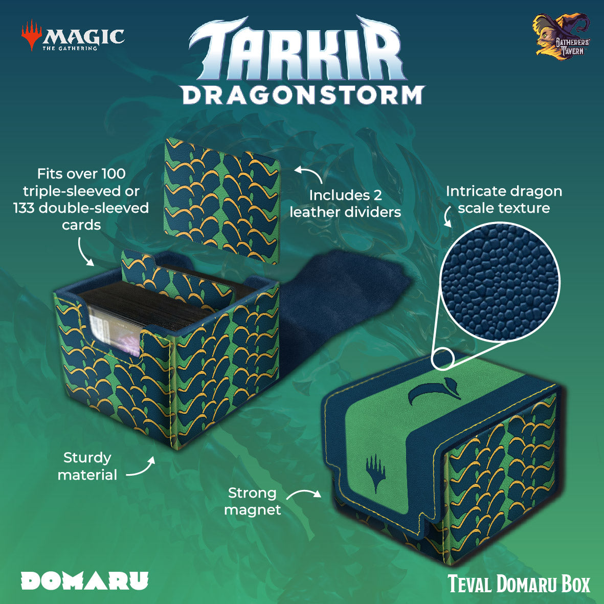 Gatherers' Tavern DOMARU Deck Box: Tarkir Dragonstorm - Teval (100+) | Game Grid - Logan