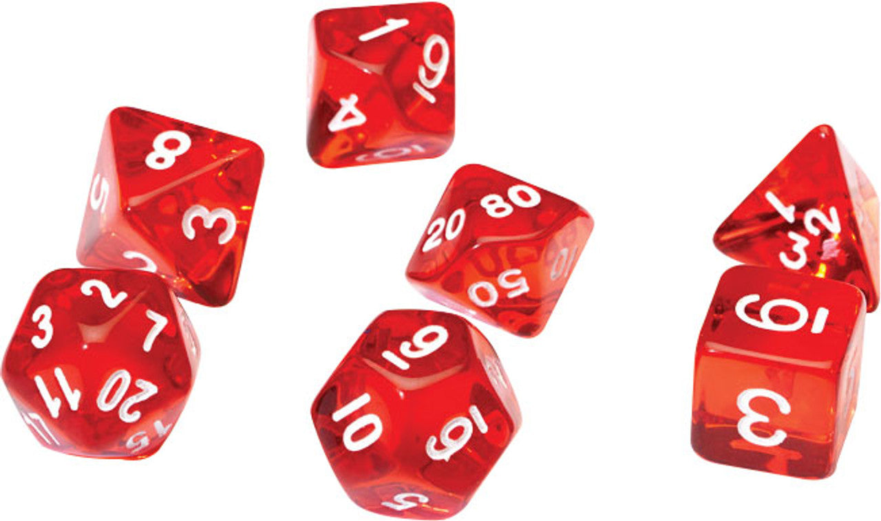 Sirius Dice: Translucent Red Resin RPG Set | Game Grid - Logan