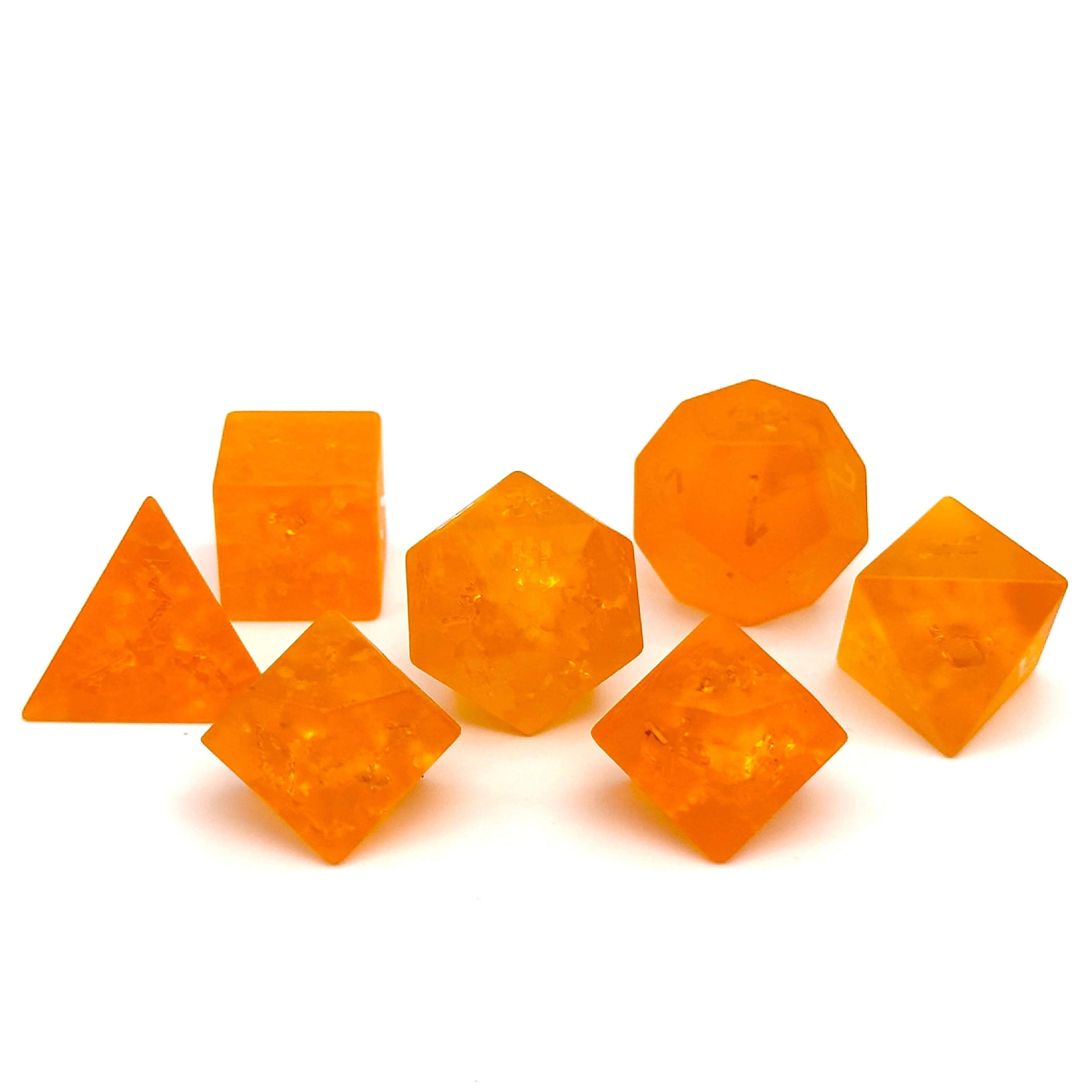 Gemstone Dice: Shattered Frosted Zircon - Orange | Game Grid - Logan
