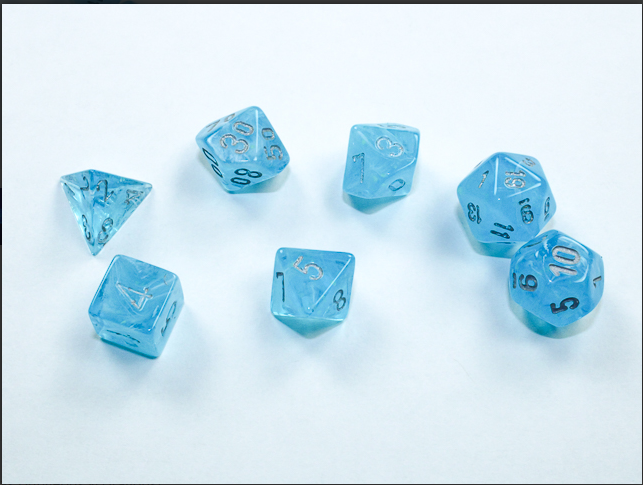 Chessex: Luminary Sky/Silver - Mini Polyhedral | Game Grid - Logan