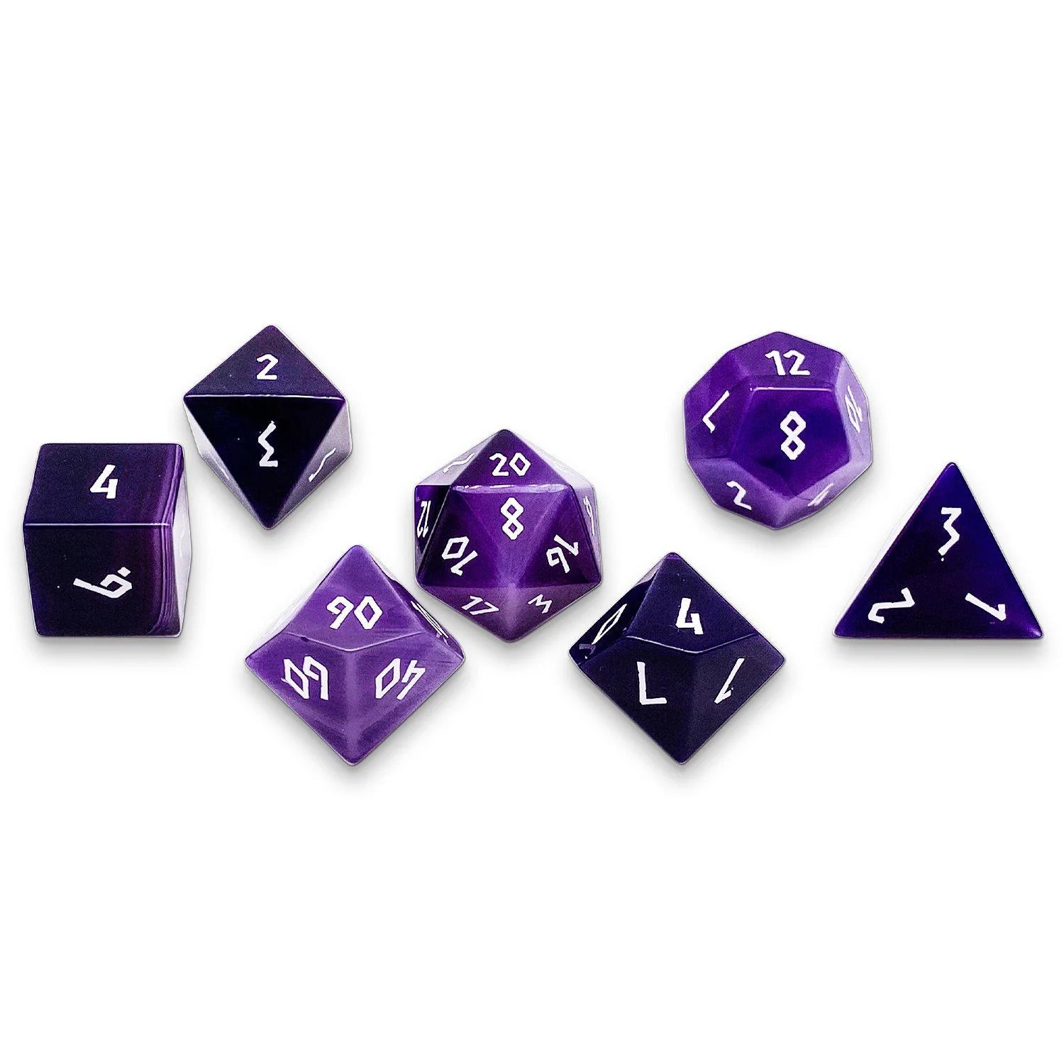 Gemstone Dice: Purple Striped Agate | Game Grid - Logan