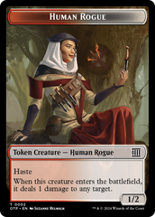 Human Rogue // Plot Double-Sided Token [Outlaws of Thunder Junction: Breaking News Tokens] | Game Grid - Logan