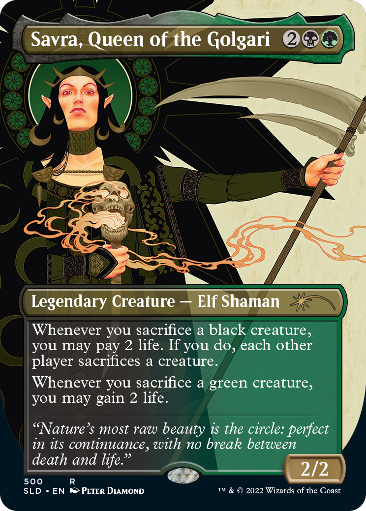 Savra, Queen of the Golgari (Borderless) [Secret Lair Drop Series] | Game Grid - Logan