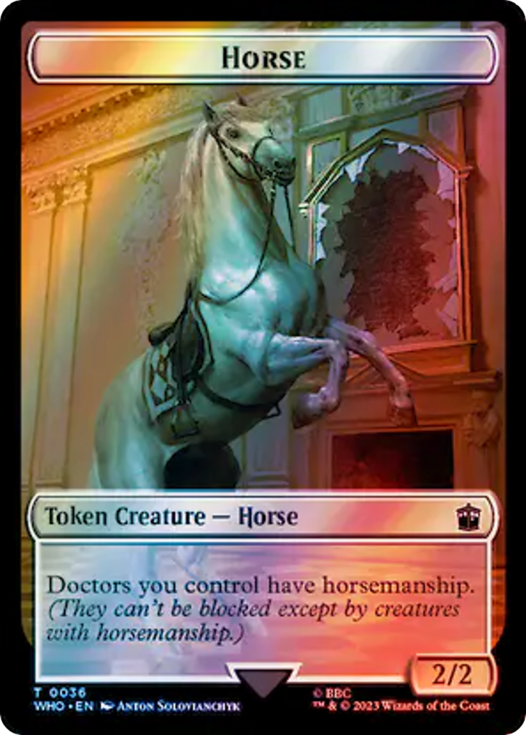 Horse // Alien Salamander Double-Sided Token (Surge Foil) [Doctor Who Tokens] | Game Grid - Logan