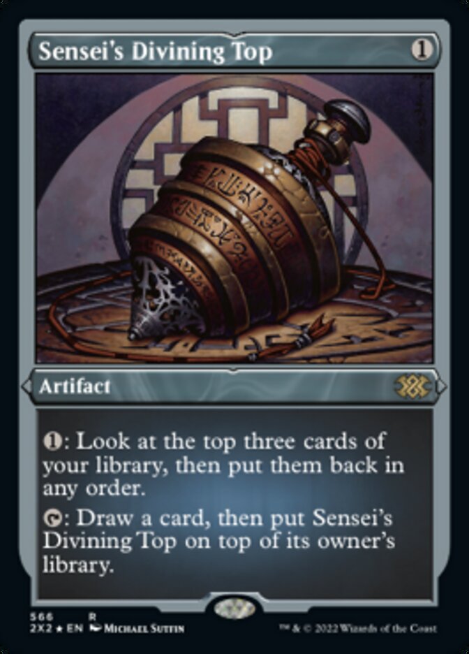 Sensei's Divining Top (Foil Etched) [Double Masters 2022] | Game Grid - Logan