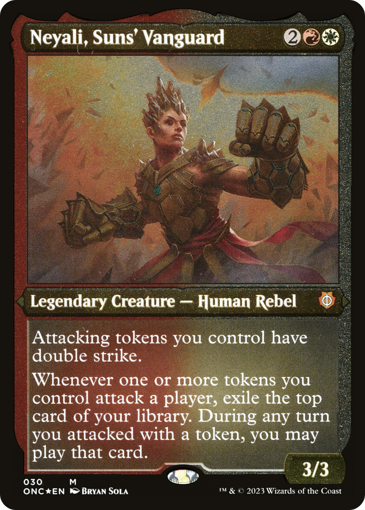 Neyali, Suns' Vanguard (Foil Etched) (Display Commander) [Phyrexia: All Will Be One Commander] | Game Grid - Logan