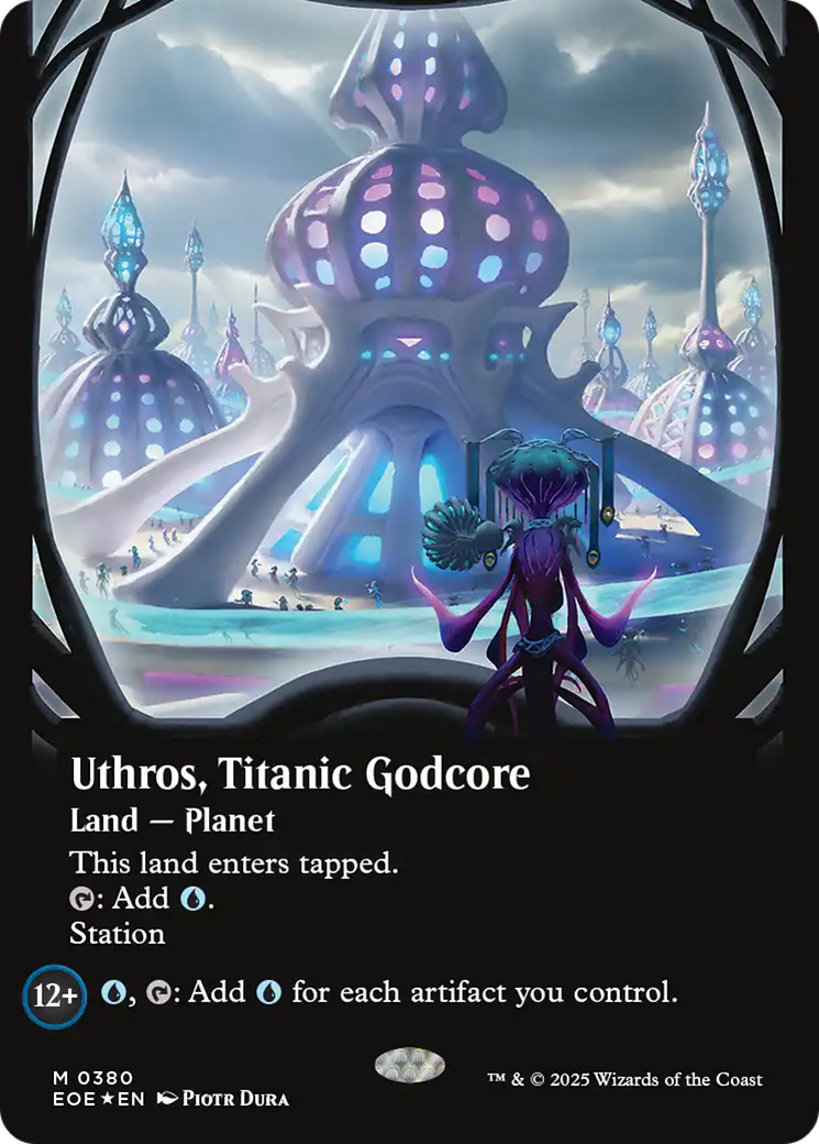 Uthros, Titanic Godcore (Borderless) (Galaxy Foil) [Edge of Eternities] | Game Grid - Logan