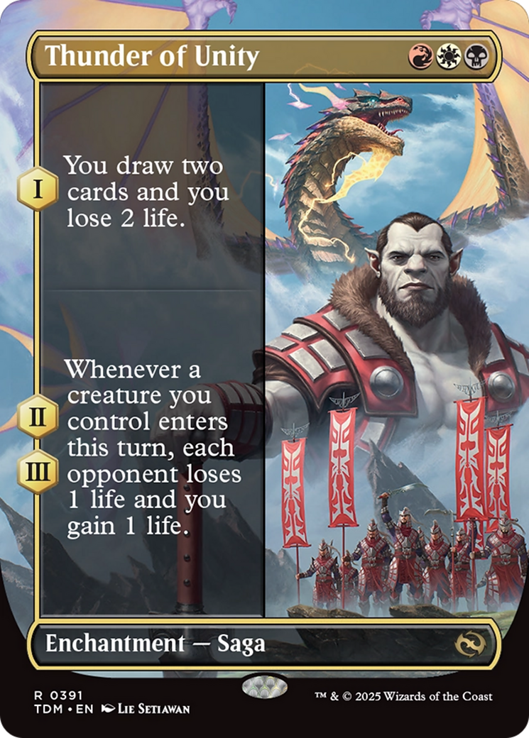 Thunder of Unity (Borderless) [Tarkir: Dragonstorm] | Game Grid - Logan