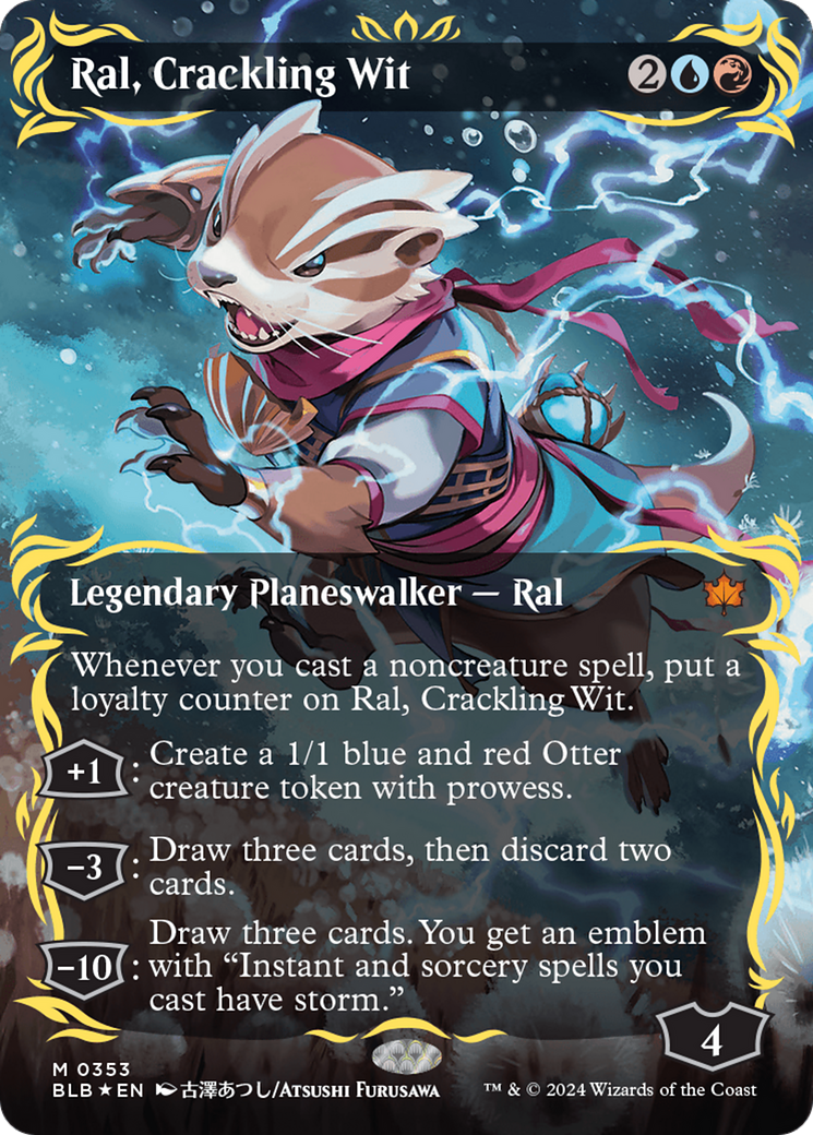 Ral, Crackling Wit (Borderless) (Raised Foil) [Bloomburrow] | Game Grid - Logan