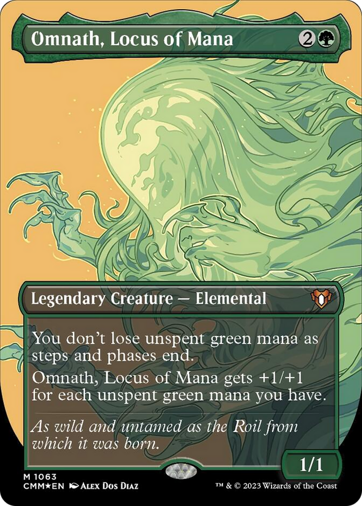 Omnath, Locus of Mana (Borderless Textured Foil Frame Break) [Commander Masters] | Game Grid - Logan