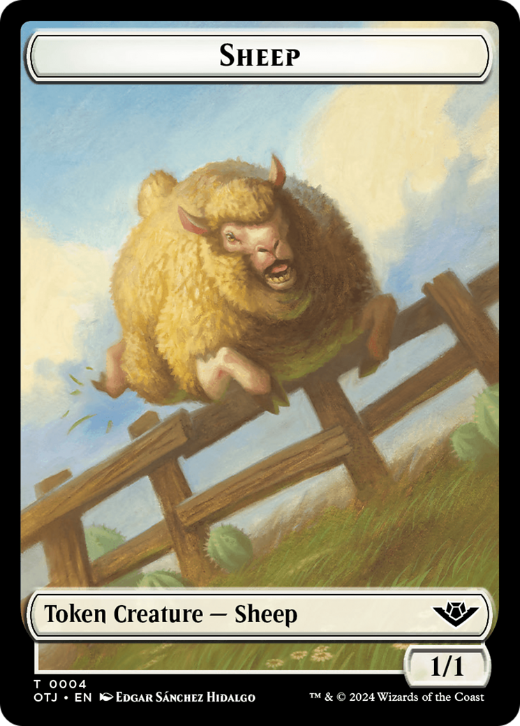 Sheep Token [Outlaws of Thunder Junction Tokens] | Game Grid - Logan