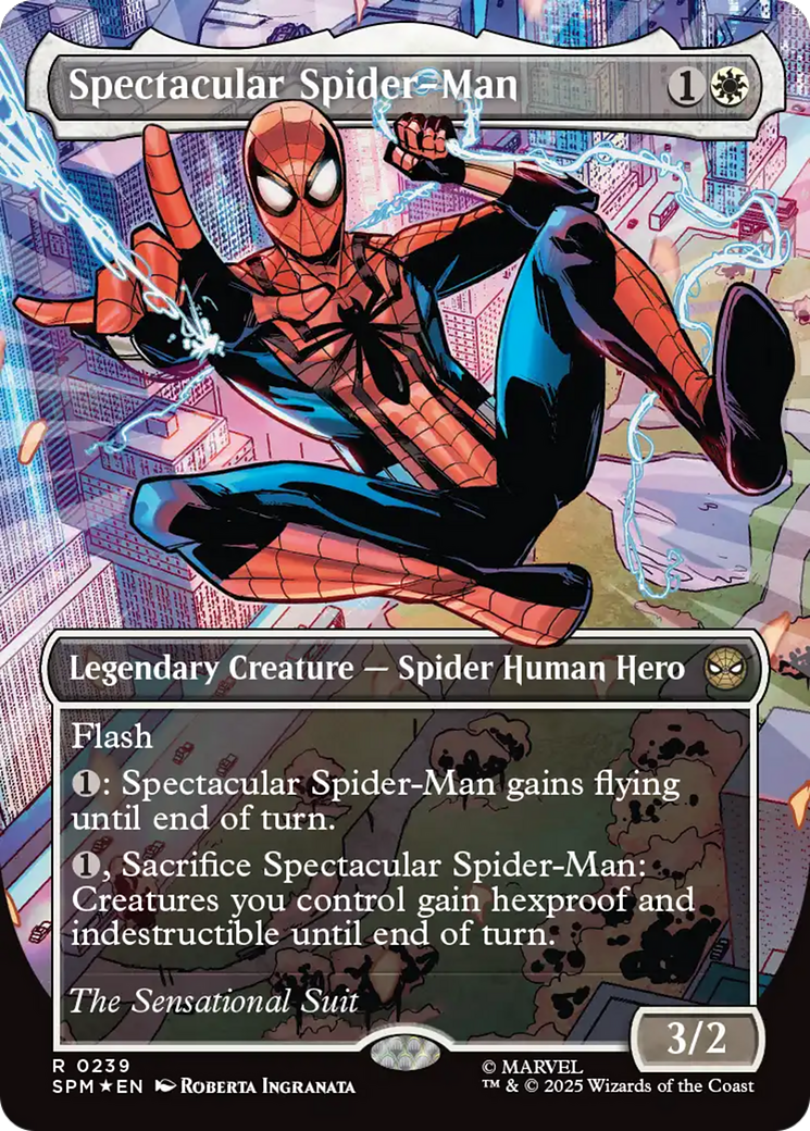 Spectacular Spider-Man (0239) (Borderless) (Textured Foil) [Marvel's Spider-Man] | Game Grid - Logan