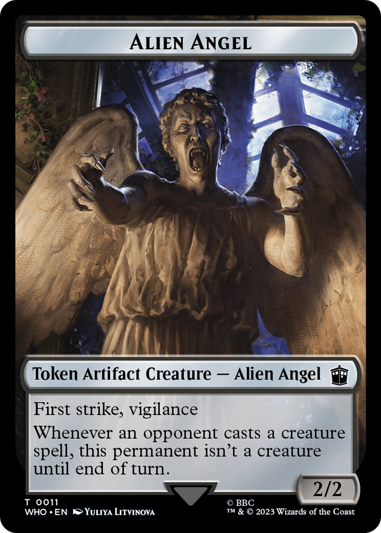 Alien Angel // Dinosaur Double-Sided Token [Doctor Who Tokens] | Game Grid - Logan